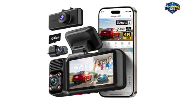 REDTIGER F17 4K 3 Channel Dash Cam