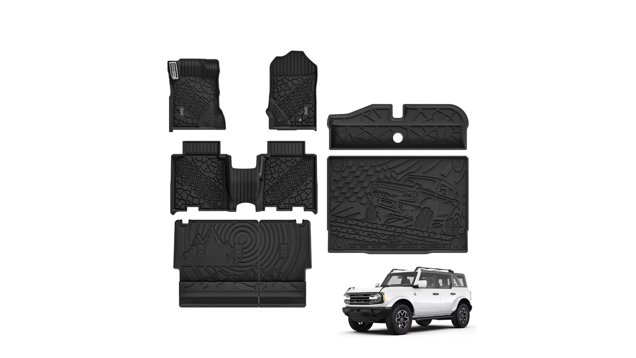 3W Floor Mats + Cargo Liner + Seat Back Protector (Ford Bronco 4-Door 2021-2026)
