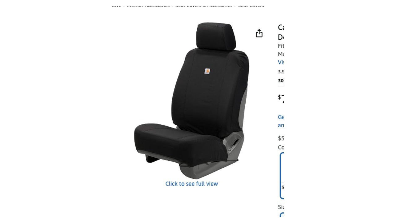 Carhartt Universal Fitted Nylon Duck Bucket Seat Cover