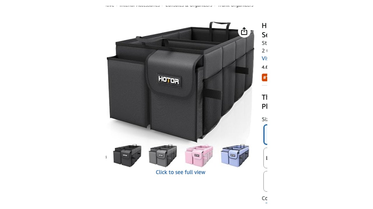 HOTOR Foldable Trunk Organizer (US11032)